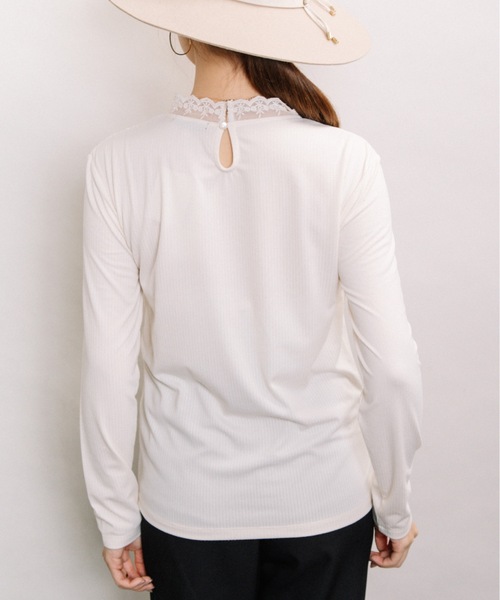 ELVENCE DEUX(エルベンスドゥ)の「レースハイネックT(Tシャツ/カットソー・レディース・ブラック/オフホワイト/ブラウン/グレー・MEDIUM/LARGE)」の15枚目の写真