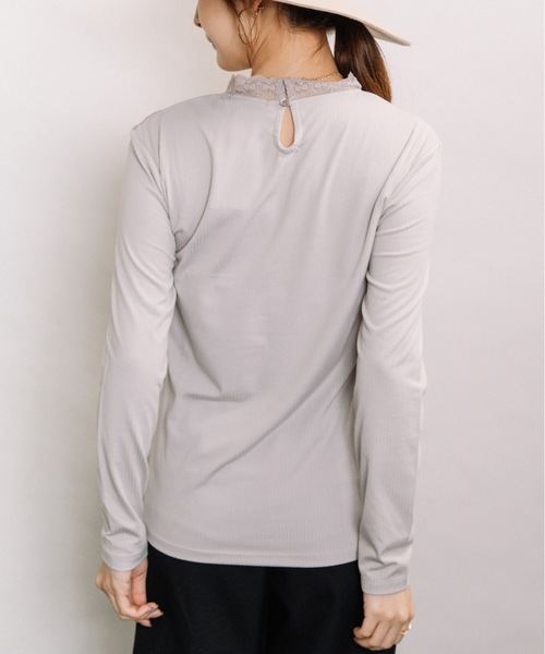 ELVENCE DEUX(エルベンスドゥ)の「レースハイネックT(Tシャツ/カットソー・レディース・ブラック/オフホワイト/ブラウン/グレー・MEDIUM/LARGE)」の21枚目の写真
