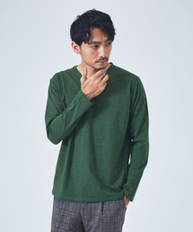 プレーティング 天竺 Vネック 長袖 Tシャツ
