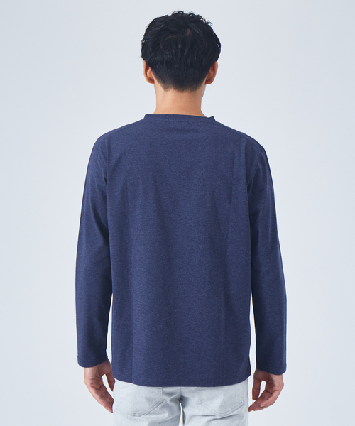 ABAHOUSE GRAY(アバハウスグレイ)の「プレーティング 天竺 Vネック 長袖 Tシャツ(Tシャツ/カットソー・メンズ・ホワイト/ブラック/グレー/ネイビー/グリーン・46/48)」の21枚目の写真