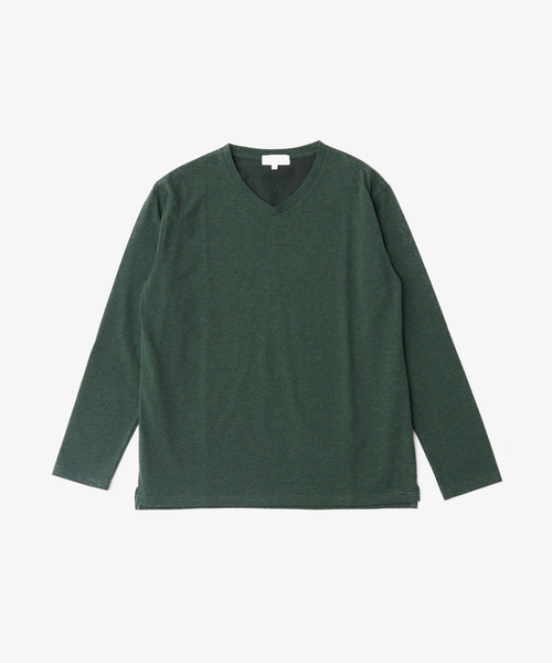 ABAHOUSE GRAY(アバハウスグレイ)の「プレーティング 天竺 Vネック 長袖 Tシャツ(Tシャツ/カットソー・メンズ・ホワイト/ブラック/グレー/ネイビー/グリーン・46/48)」の9枚目の写真