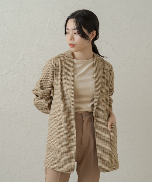 Kastane（カスタネ）の「ツイードチェックSETUPジャケット（テーラードジャケット・レディース・ブラウン・FREE）」の9枚目の写真