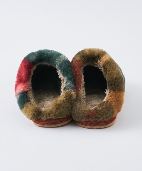 BIRTHDAY BAR（バースデイバー）の「チェックファー ルームシューズ（ルームシューズ/スリッパ・レディース・ブラウン/イエロー/グレー/グリーン・フリー）」の19枚目の写真