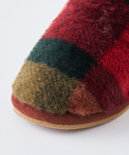 BIRTHDAY BAR（バースデイバー）の「チェックファー ルームシューズ（ルームシューズ/スリッパ・レディース・ブラウン/イエロー/グレー/グリーン・フリー）」の21枚目の写真