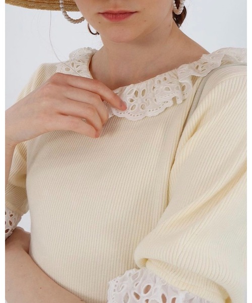 epine（エピヌ）の「lace frill rib knit onepiece（ワンピース・レディース・アイボリー・FREE）」の18枚目の写真