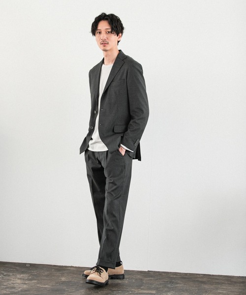 salon de GWリングヂャケット ストレッチTR セットアップ黒S GLOBAL