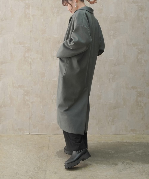 Lull（ルル）の「【Lull / ルル】バックスリットチェスターコート（チェスターコート・レディース・ベージュ/ブラック/グリーン/ブルー/モカ・ONESIZE）」の20枚目の写真