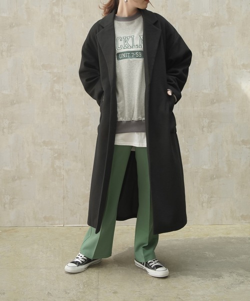 Lull（ルル）の「【Lull / ルル】バックスリットチェスターコート（チェスターコート・レディース・ベージュ/ブラック/グリーン/ブルー/モカ・ONESIZE）」の15枚目の写真