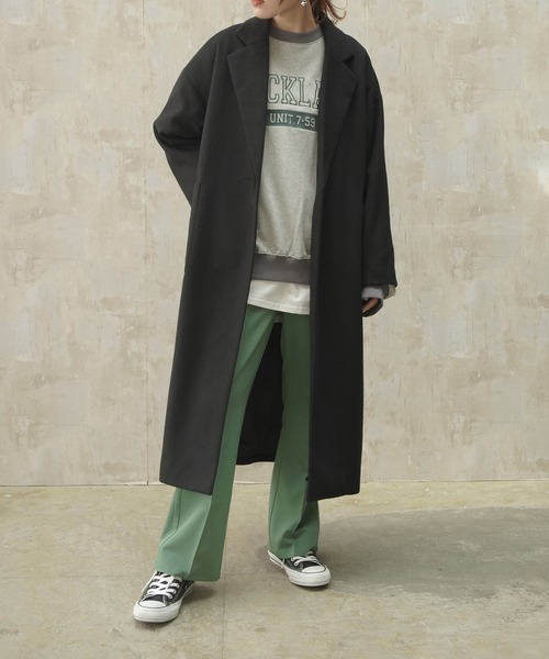 Lull（ルル）の「【Lull / ルル】バックスリットチェスターコート（チェスターコート・レディース・ベージュ/ブラック/グリーン/ブルー/モカ・ONESIZE）」の8枚目の写真