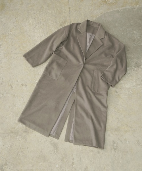 Lull（ルル）の「【Lull / ルル】バックスリットチェスターコート（チェスターコート・レディース・ベージュ/ブラック/グリーン/ブルー/モカ・ONESIZE）」の12枚目の写真