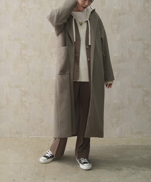 Lull（ルル）の「【Lull / ルル】バックスリットチェスターコート（チェスターコート・レディース・ベージュ/ブラック/グリーン/ブルー/モカ・ONESIZE）」の13枚目の写真