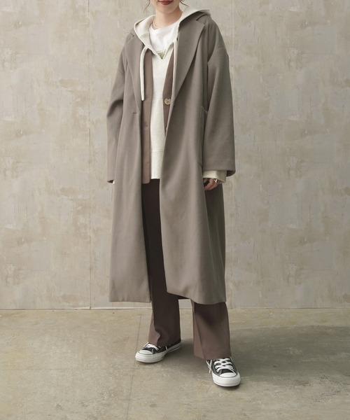 Lull（ルル）の「【Lull / ルル】バックスリットチェスターコート（チェスターコート・レディース・ベージュ/ブラック/グリーン/ブルー/モカ・ONESIZE）」の6枚目の写真