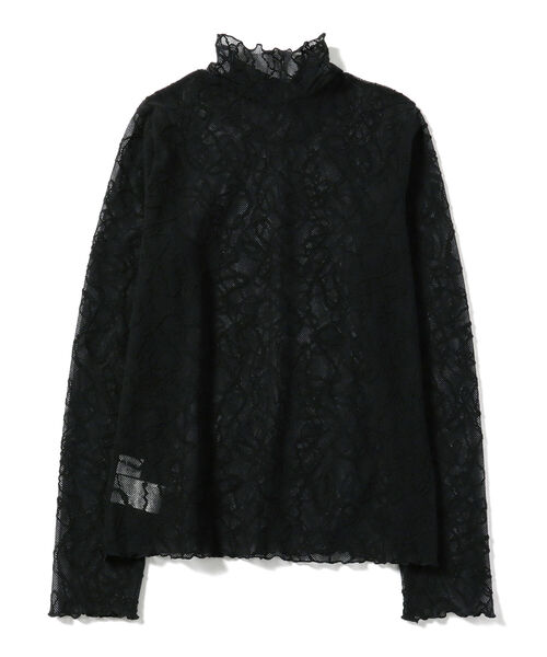 Ray BEAMS(レイビームス)の「Ray BEAMS / 起毛 チュール ハイネック カットソー(Tシャツ/カットソー・レディース・ブラック/ベージュ・ONE SIZE)」の7枚目の写真