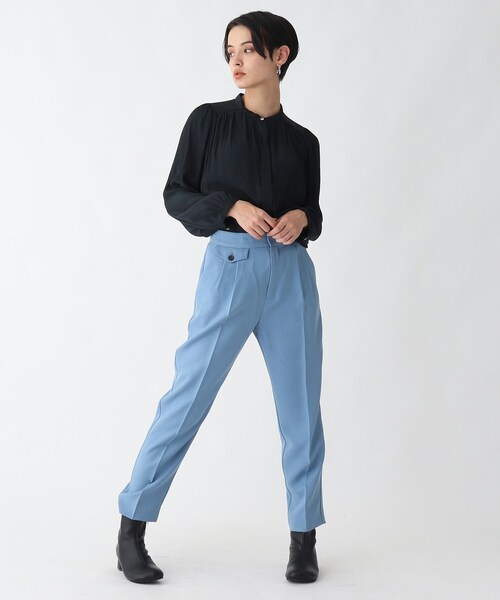 AG by aquagirl（エージーバイアクアガール）の「◆パウダーサテンバンドカラーブラウス【WEB限定サイズ】（シャツ/ブラウス・レディース・アイボリー/ダークオレンジ/ブルー/ネイビー・36/38/40）」の5枚目の写真