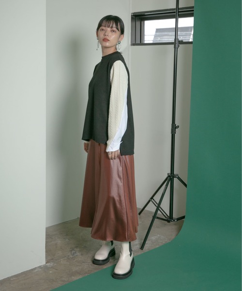 Eimee Law（エイミーロウ）の「ケーブル&シャツスリーブTOPS（Tシャツ/カットソー・レディース・ブラック/グレー/ライトブラウン・38）」の22枚目の写真