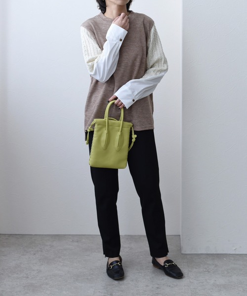 Eimee Law（エイミーロウ）の「ケーブル&シャツスリーブTOPS（Tシャツ/カットソー・レディース・ブラック/グレー/ライトブラウン・38）」の6枚目の写真