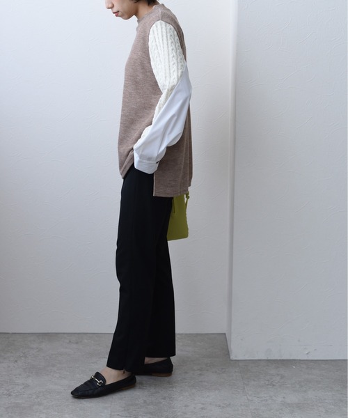 Eimee Law（エイミーロウ）の「ケーブル&シャツスリーブTOPS（Tシャツ/カットソー・レディース・ブラック/グレー/ライトブラウン・38）」の7枚目の写真