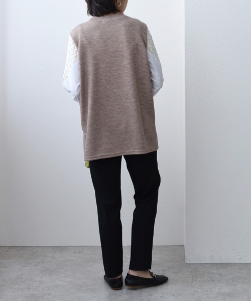 Eimee Law（エイミーロウ）の「ケーブル&シャツスリーブTOPS（Tシャツ/カットソー・レディース・ブラック/グレー/ライトブラウン・38）」の10枚目の写真