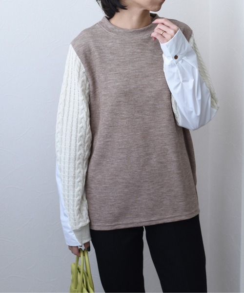 Eimee Law（エイミーロウ）の「ケーブル&シャツスリーブTOPS（Tシャツ/カットソー・レディース・ブラック/グレー/ライトブラウン・38）」の17枚目の写真