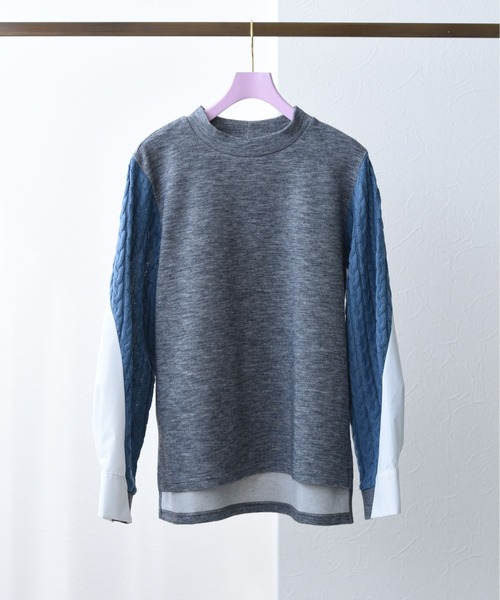 Eimee Law（エイミーロウ）の「ケーブル&シャツスリーブTOPS（Tシャツ/カットソー・レディース・ブラック/グレー/ライトブラウン・38）」の16枚目の写真