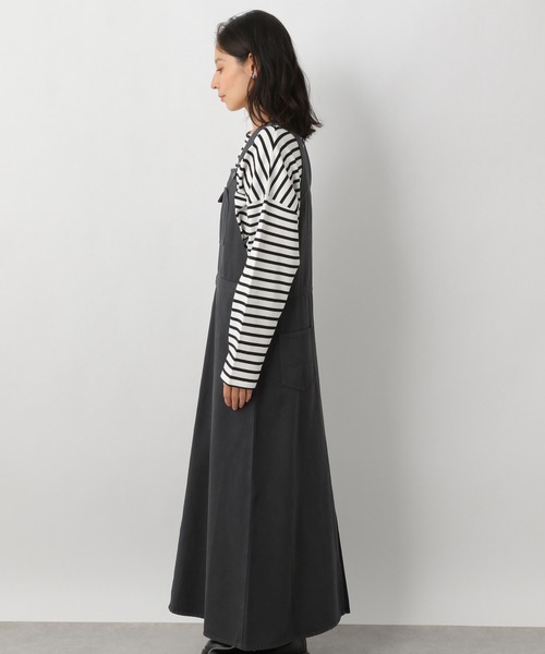 LEPSIM（レプシィム）の「ロングサロペットスカート　238770（ワンピース・レディース・グレー/ブラウン・FREE）」の6枚目の写真