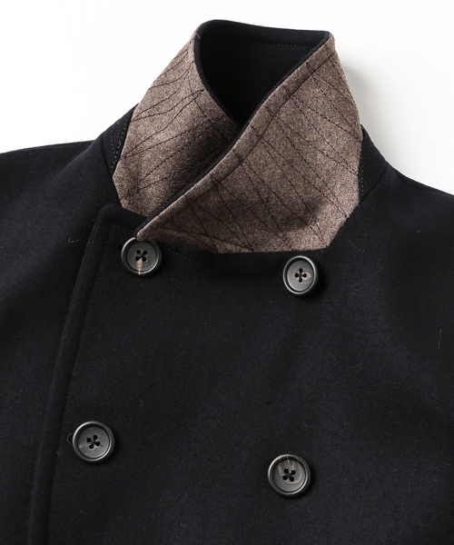 ポールスミス[ウール100% メルトンウール]ピーコート M 刺繍 パイピング ポールスミス[ウール100% メルトンウール]ピーコート M 刺繍