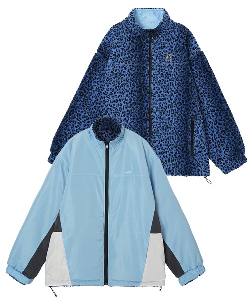 X-girl（エックスガール）の「REVERSIBLE BOA FLEECE JACKET（ナイロンジャケット・レディース・ライトブルー/ブラック/イエロー・S/M）」の10枚目の写真