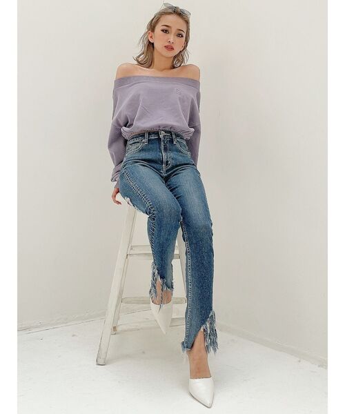 GYDA（ジェイダ）の「ピグメントオフショル スウェットトップス