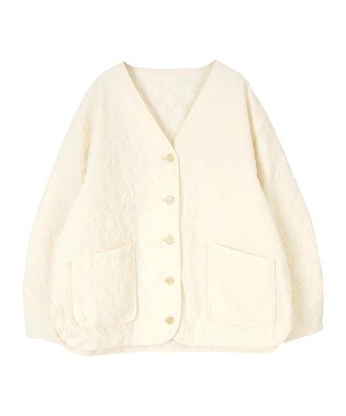 titivate(ティティベイト)の「ジャガードキルティングコート(ノーカラーコート・レディース・ベージュ/カーキ/アイボリー・S/M)」の16枚目の写真