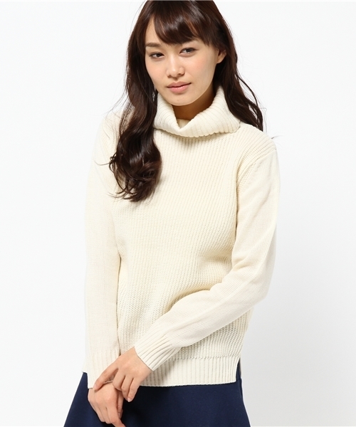 CIAOPANIC TYPY（チャオパニックティピー）の「アゼ編みタートルニットプルオーバー（ニット/セーター・レディース・オフホワイト/グレー/ブラック・FREE）」の4枚目の写真