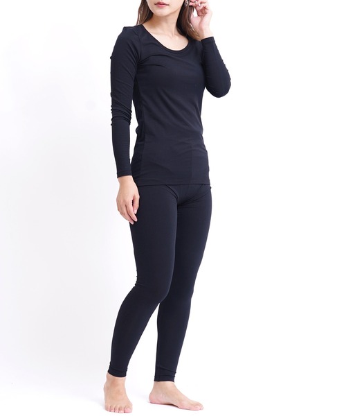 GIORDANO（ジョルダーノ）の「[ GIORDANO ] G-warmer /Gウォーマーレギンス (保温、ストレッチ)（レギンス/スパッツ・レディース・ブラック・MEDIUM/X-LARGE/LARGE/SMALL/XX-LARGE）」の3枚目の写真