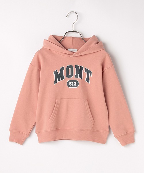 b・ROOM(ビールーム)の「カレッジロゴドロップパーカ(パーカー・キッズ・ピンク/アイボリー/マスタード/チャコール・90cm/110cm/100cm/120cm/130cm)」の4枚目の写真