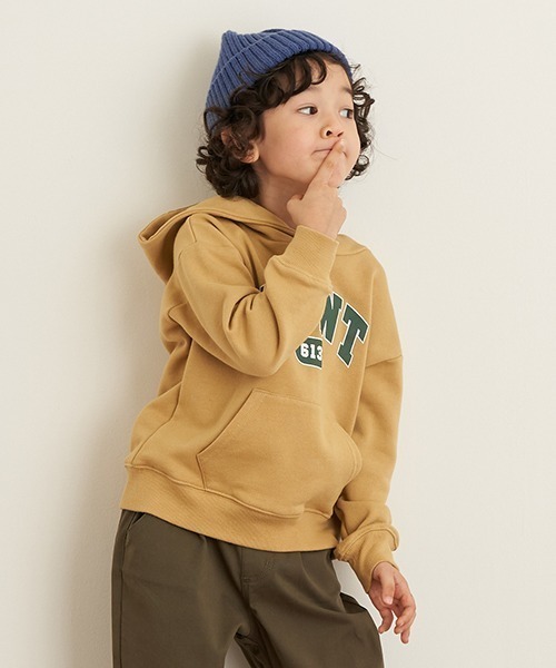 b・ROOM(ビールーム)の「カレッジロゴドロップパーカ(パーカー・キッズ・ピンク/アイボリー/マスタード/チャコール・90cm/110cm/100cm/120cm/130cm)」の21枚目の写真