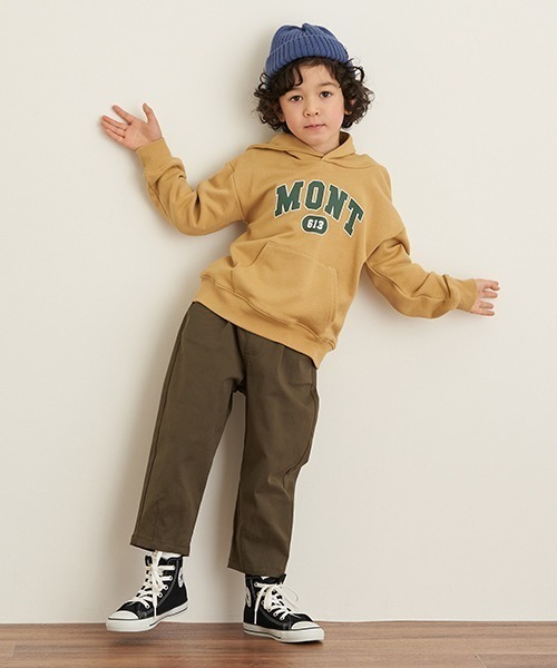 b・ROOM(ビールーム)の「カレッジロゴドロップパーカ(パーカー・キッズ・ピンク/アイボリー/マスタード/チャコール・90cm/110cm/100cm/120cm/130cm)」の8枚目の写真