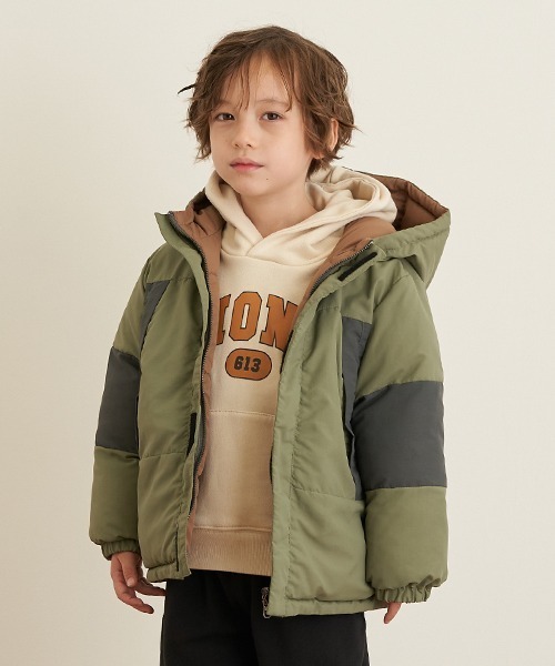 b・ROOM(ビールーム)の「カレッジロゴドロップパーカ(パーカー・キッズ・ピンク/アイボリー/マスタード/チャコール・90cm/110cm/100cm/120cm/130cm)」の9枚目の写真