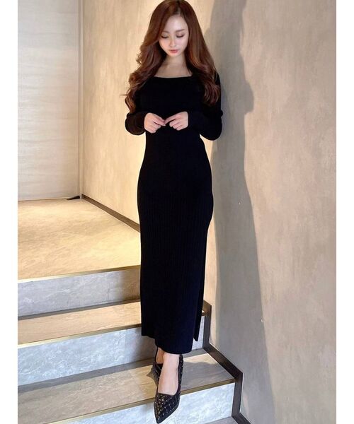 RESEXXY(リゼクシー)の「ディープスリットタイトワンピース(ワンピース・レディース・ブラック/ブラウン/ピンク・FREE)」の7枚目の写真