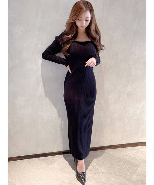 RESEXXY(リゼクシー)の「ディープスリットタイトワンピース(ワンピース・レディース・ブラック/ブラウン/ピンク・FREE)」の13枚目の写真