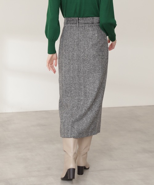 N.（N. Natural Beauty Basic）（エヌエヌナチュラルビューティーベーシック）の「ヘリンボーンタイトスカート（スカート・レディース・ブラック系その他/ブラウン系その他・MEDIUM）」の8枚目の写真