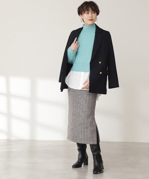 N.（N. Natural Beauty Basic）（エヌエヌナチュラルビューティーベーシック）の「ヘリンボーンタイトスカート（スカート・レディース・ブラック系その他/ブラウン系その他・MEDIUM）」の11枚目の写真