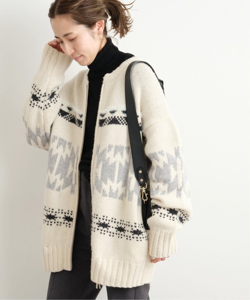 【美品】フレームワーク　ジャガードジップカーディガン　ジャガードニット FRAMeWORK（フレームワーク）の「ジャガードジップカーディガン2