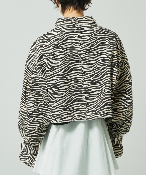 Lui's（ルイス）の「ミリタリーボレロジャケット（ミリタリージャケット・レディース・ゼブラ/ブラック/キナリ・FREE）」の9枚目の写真