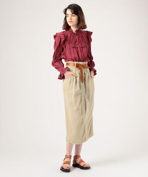 ISABEL MARANT ETOILE◆JATEDY フリルブラウス/34/コットン/RED/78-01-23-01013 ISABEL MARANT（イザベルマラン）の「ISABEL MARANT ETOILE
