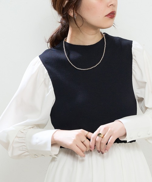 natural couture(ナチュラルクチュール)の「ボールチェーンネックレス(ネックレス・レディース・ゴールド/その他1/シルバー・FREE)」の7枚目の写真