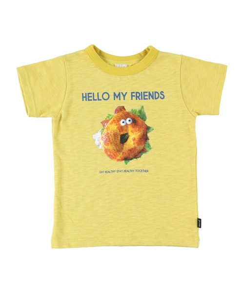 DILASH（ディラッシュ）の「アボカド＆ベーグルTシャツ（Tシャツ/カットソー・キッズ・ベージュ/ネイビー/グレー/ライトグリーン・90/100/110/120/80/130/140）」の4枚目の写真