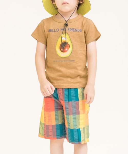 DILASH（ディラッシュ）の「アボカド＆ベーグルTシャツ（Tシャツ/カットソー・キッズ・ベージュ/ネイビー/グレー/ライトグリーン・90/100/110/120/80/130/140）」の6枚目の写真