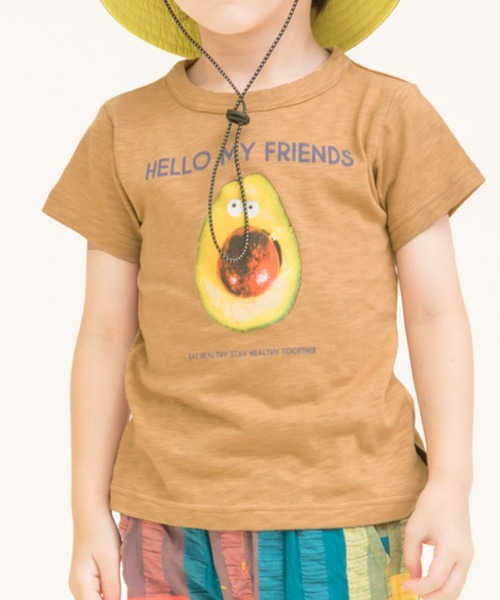 DILASH（ディラッシュ）の「アボカド＆ベーグルTシャツ（Tシャツ/カットソー・キッズ・ベージュ/ネイビー/グレー/ライトグリーン・90/100/110/120/80/130/140）」の7枚目の写真