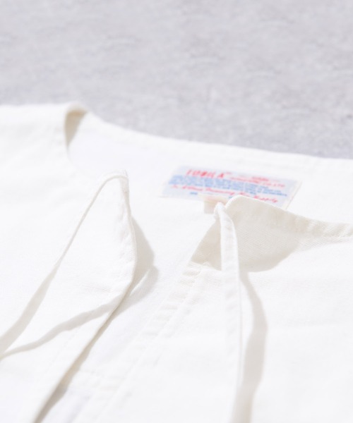TOBILA（トビラ）の「インド綿麻 スラブローン カフタンワンピース（シャツワンピース・レディース・ピンク/ホワイト/ブラウン・M）」の16枚目の写真
