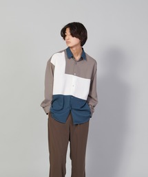 【UNIIT/ユニット】ブロックスイッチルーズシャツ ビッグシルエット