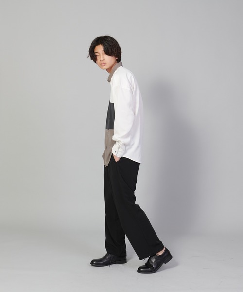 UNIIT(ユニット)の「【UNIIT/ユニット】ブロックスイッチルーズシャツ ビッグシルエット(シャツ/ブラウス・メンズ・ホワイト/チャコールグレー/ベージュ・SMALL/MEDIUM/LARGE)」の7枚目の写真