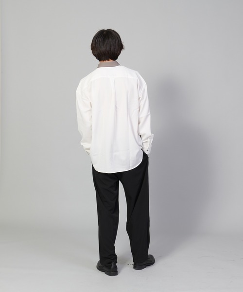 UNIIT(ユニット)の「【UNIIT/ユニット】ブロックスイッチルーズシャツ ビッグシルエット(シャツ/ブラウス・メンズ・ホワイト/チャコールグレー/ベージュ・SMALL/MEDIUM/LARGE)」の8枚目の写真